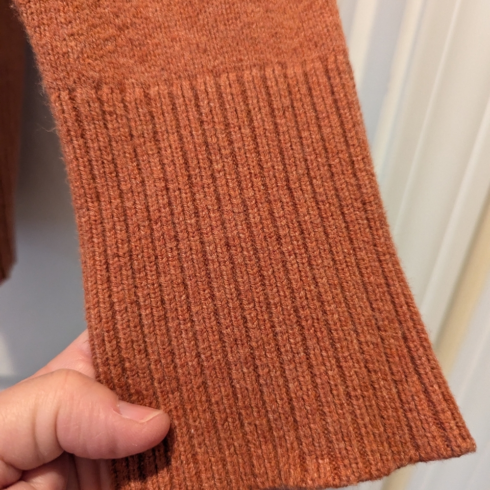 A New Day Women's Burnt Orange Cotton Blend Open Front Cardigan Size Medium - Picture 8 of 13